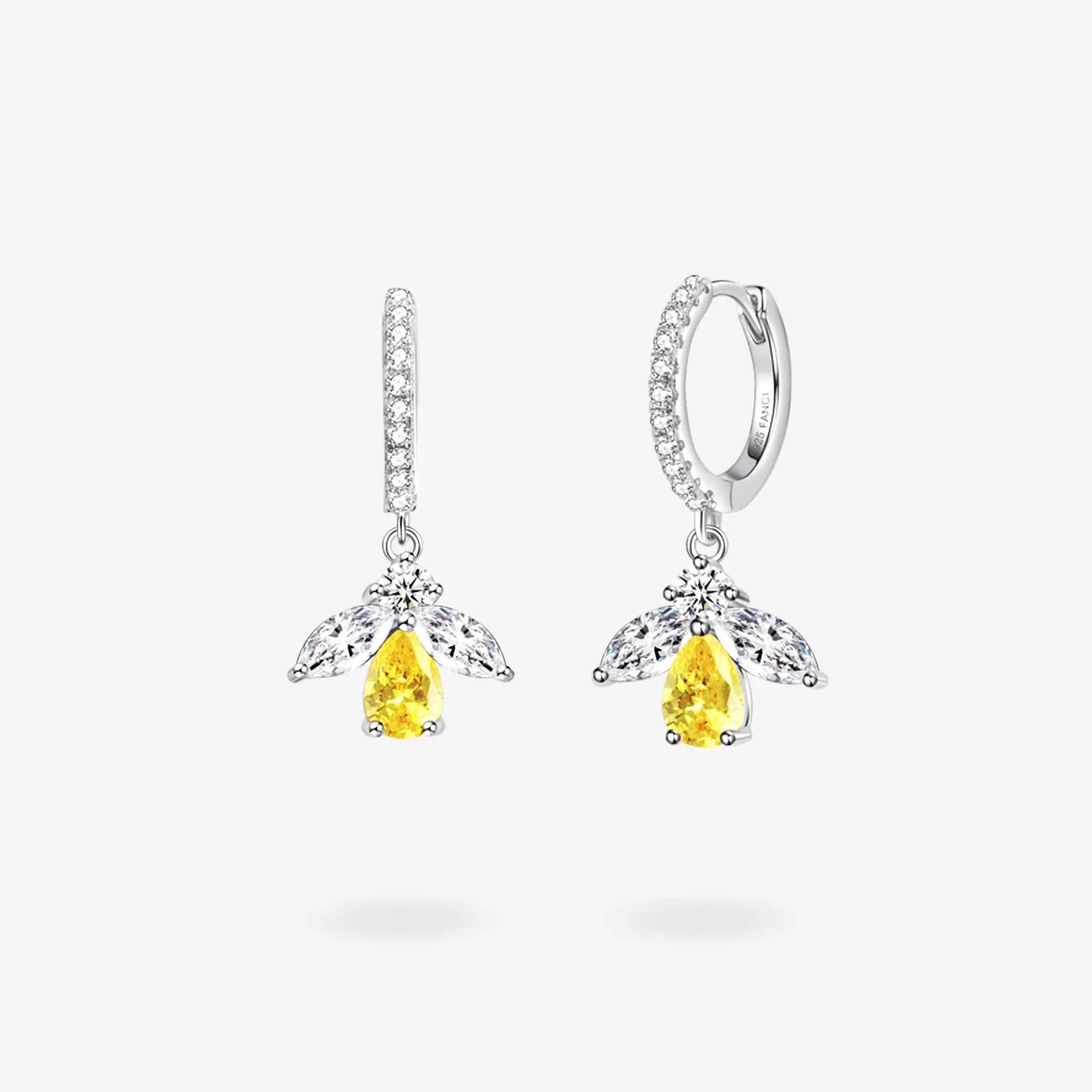 "Honey Talk" Honeybee Hoop Sterling Silver Earrings