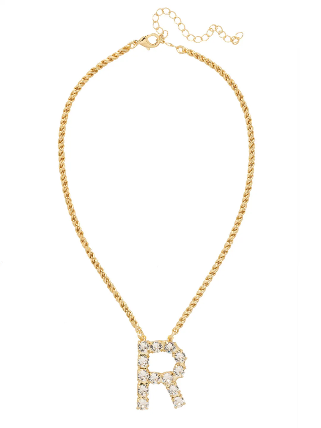 R Initial Rope Pendant Necklace - NFK37BGCRY