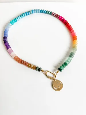 Rainbow candy gem necklace