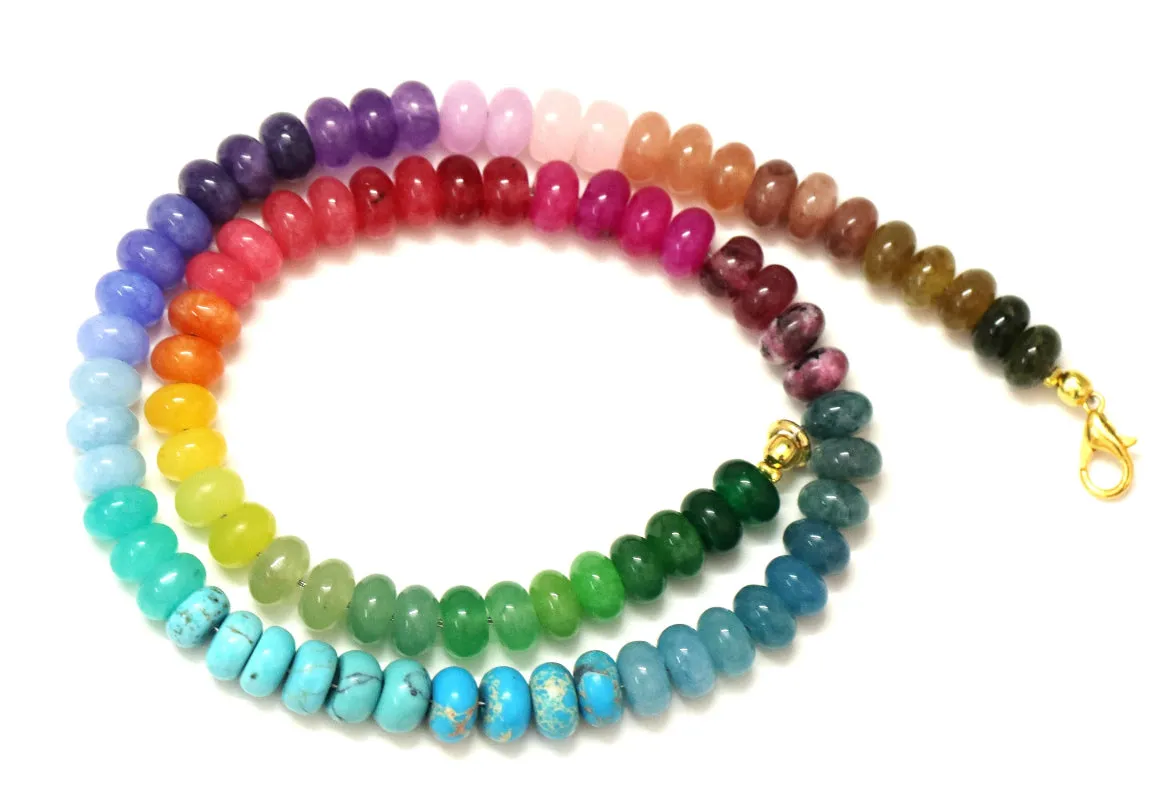 Rainbow candy gem necklace
