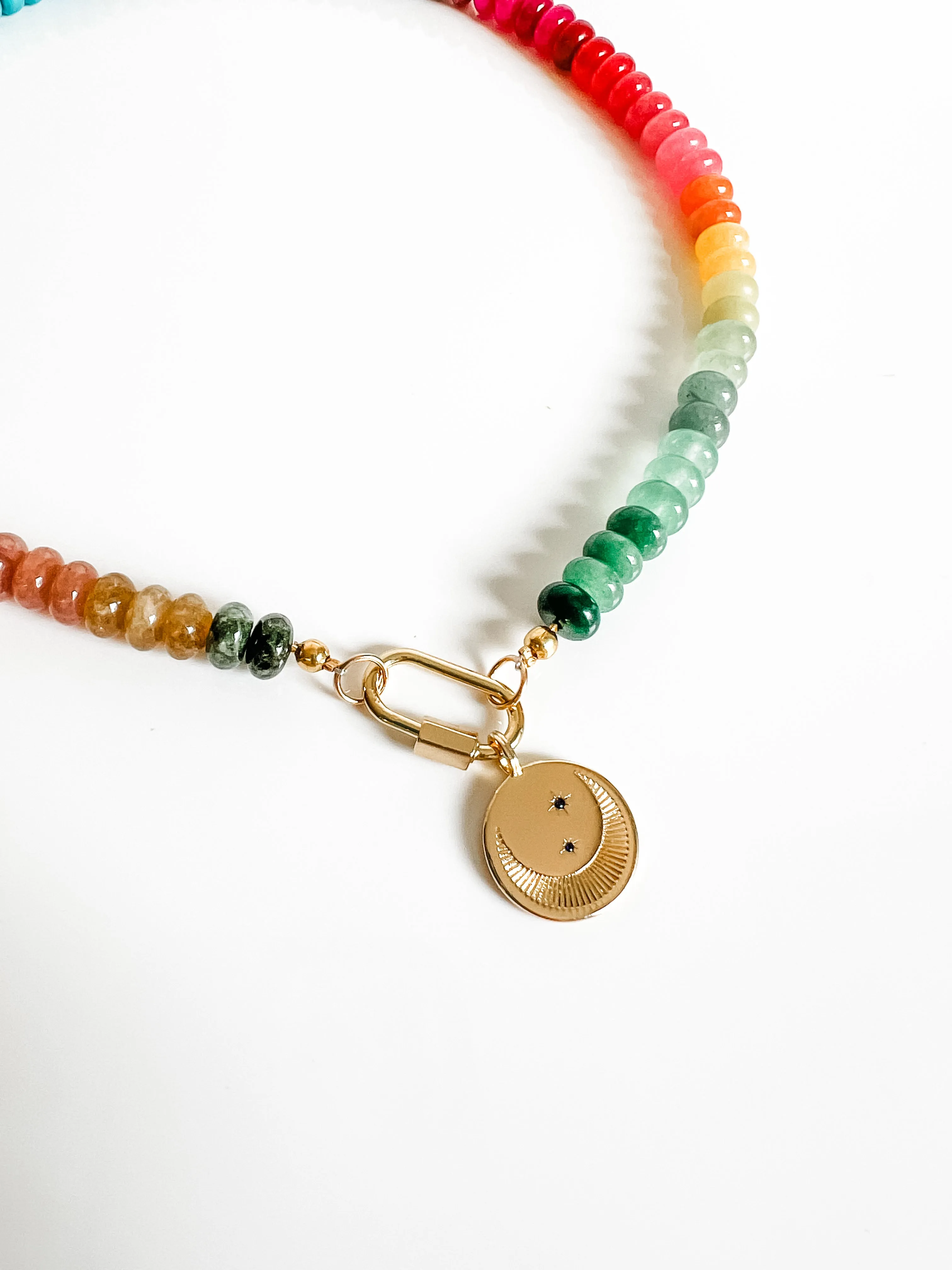 Rainbow candy gem necklace