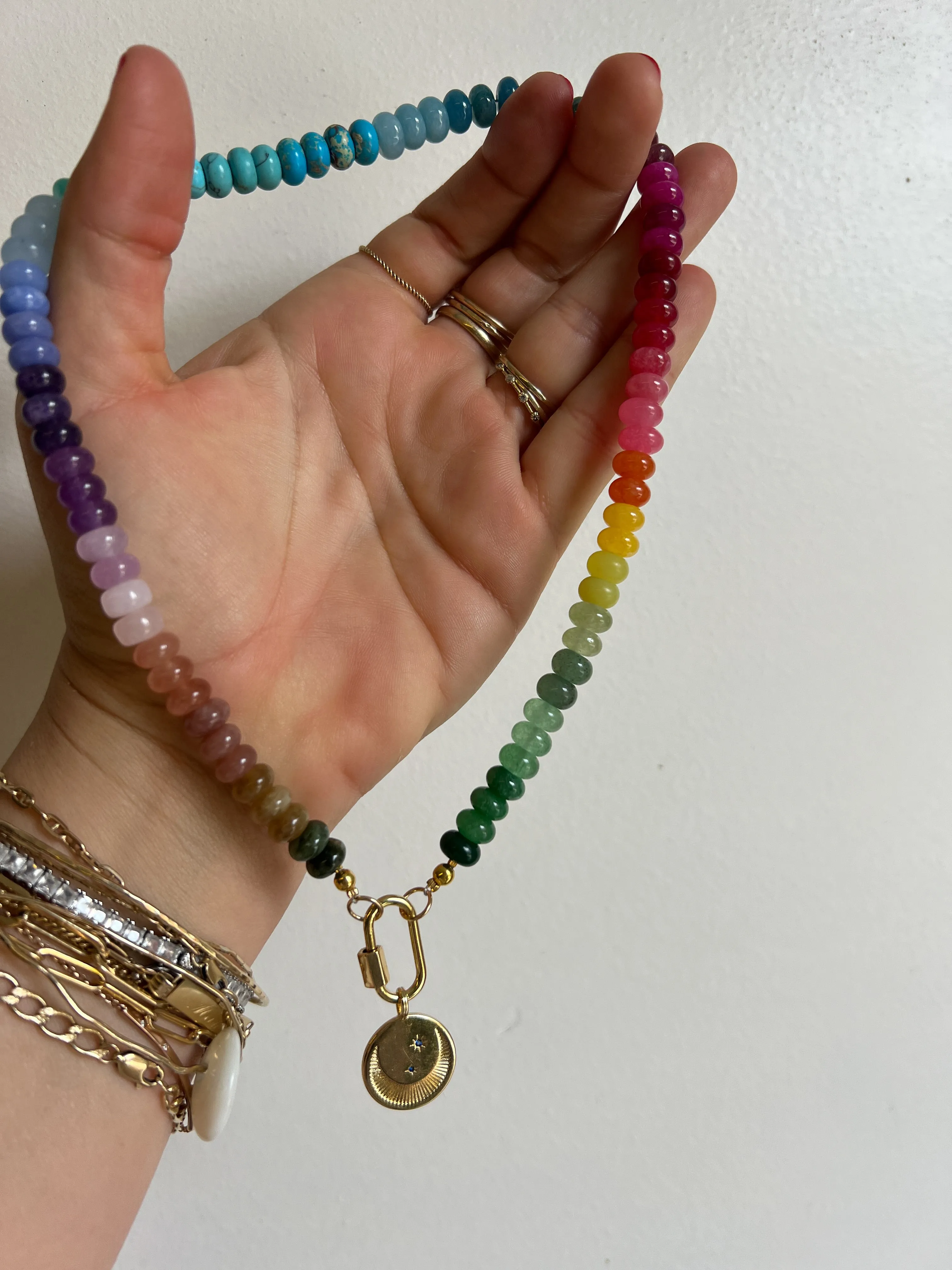 Rainbow candy gem necklace