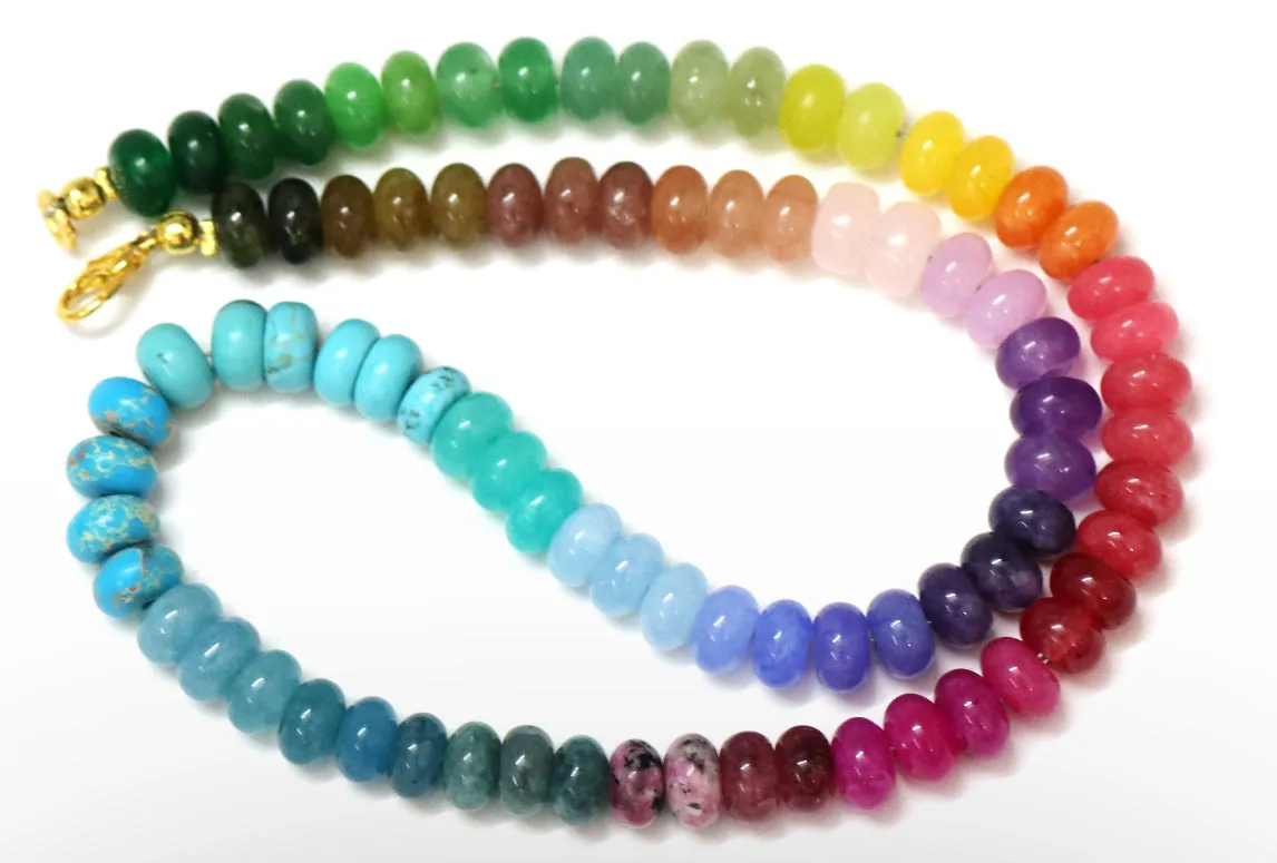 Rainbow candy gem necklace