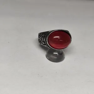 Retro National Style Wrench Oval Titanium Steel Ring For Men And Women With The Same Atmospheric Oval Nine-color Gem Factory Wholesale Direct Sales
