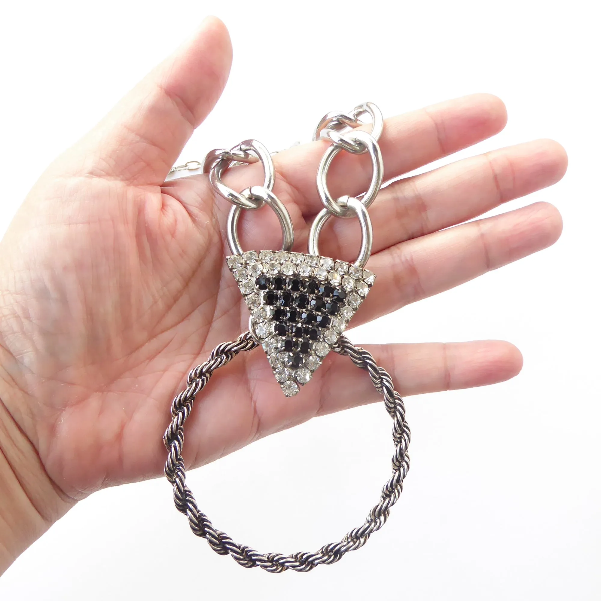 Rhinestone triangle necklace