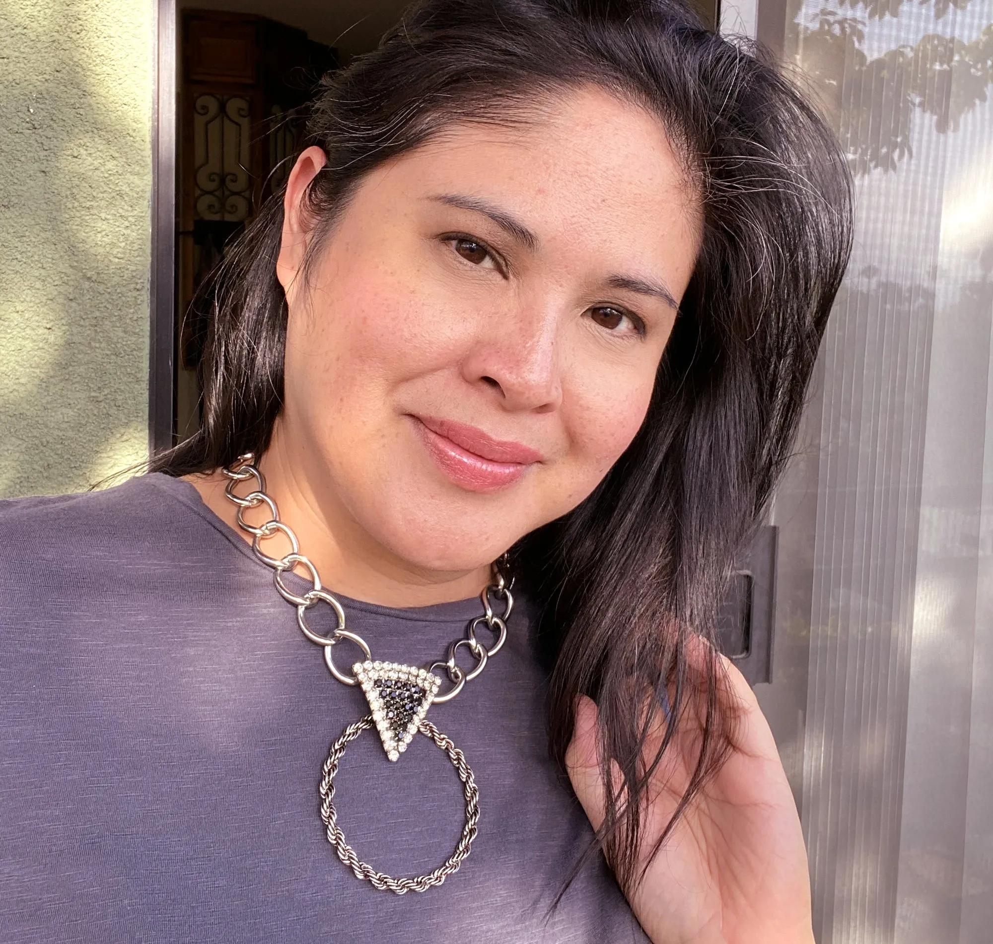Rhinestone triangle necklace