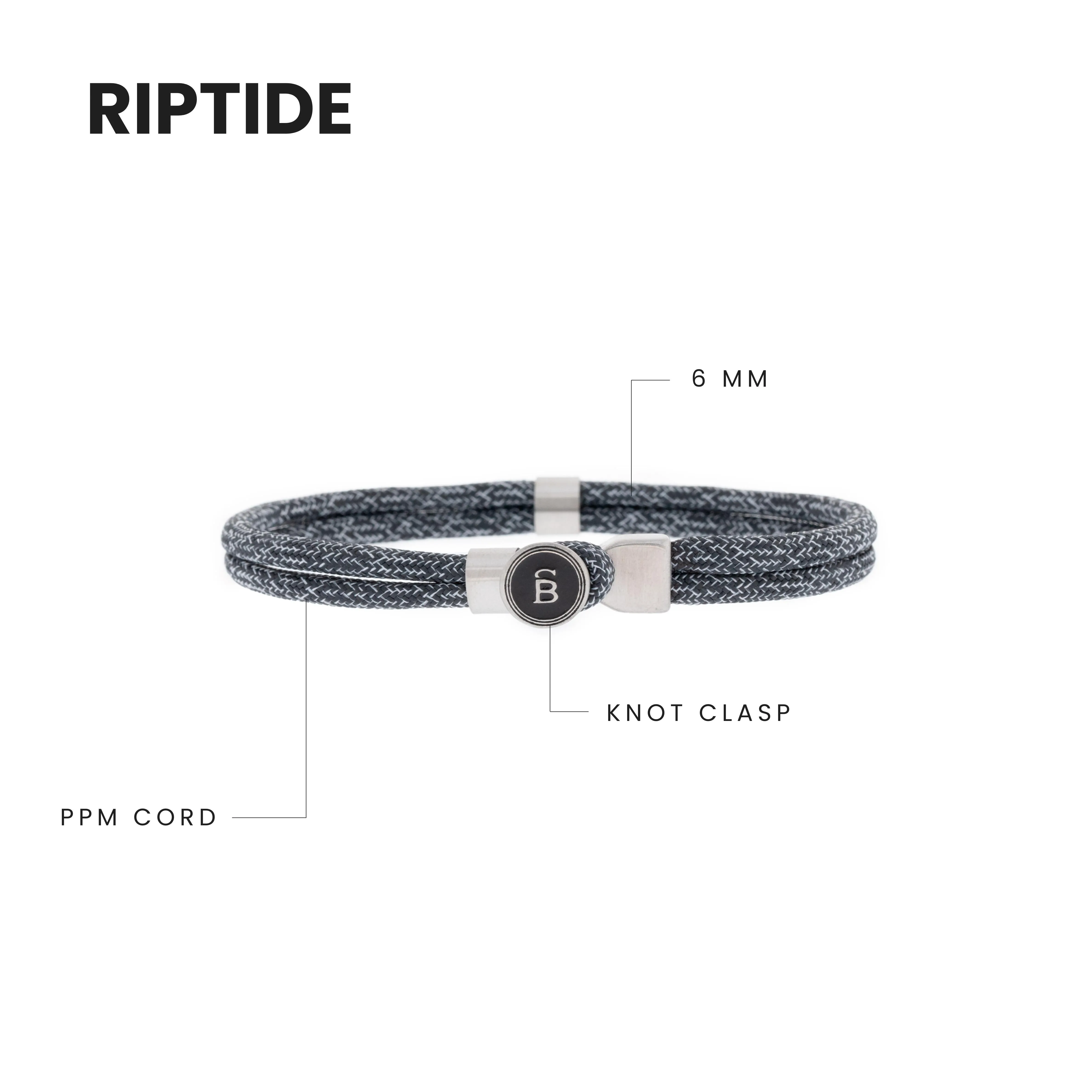 Riptide Rope Bracelet Antraciet