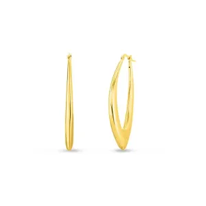 Roberto Coin 18K Yellow Designer Gold Graduated Marquis Shaped Hoop Earrings