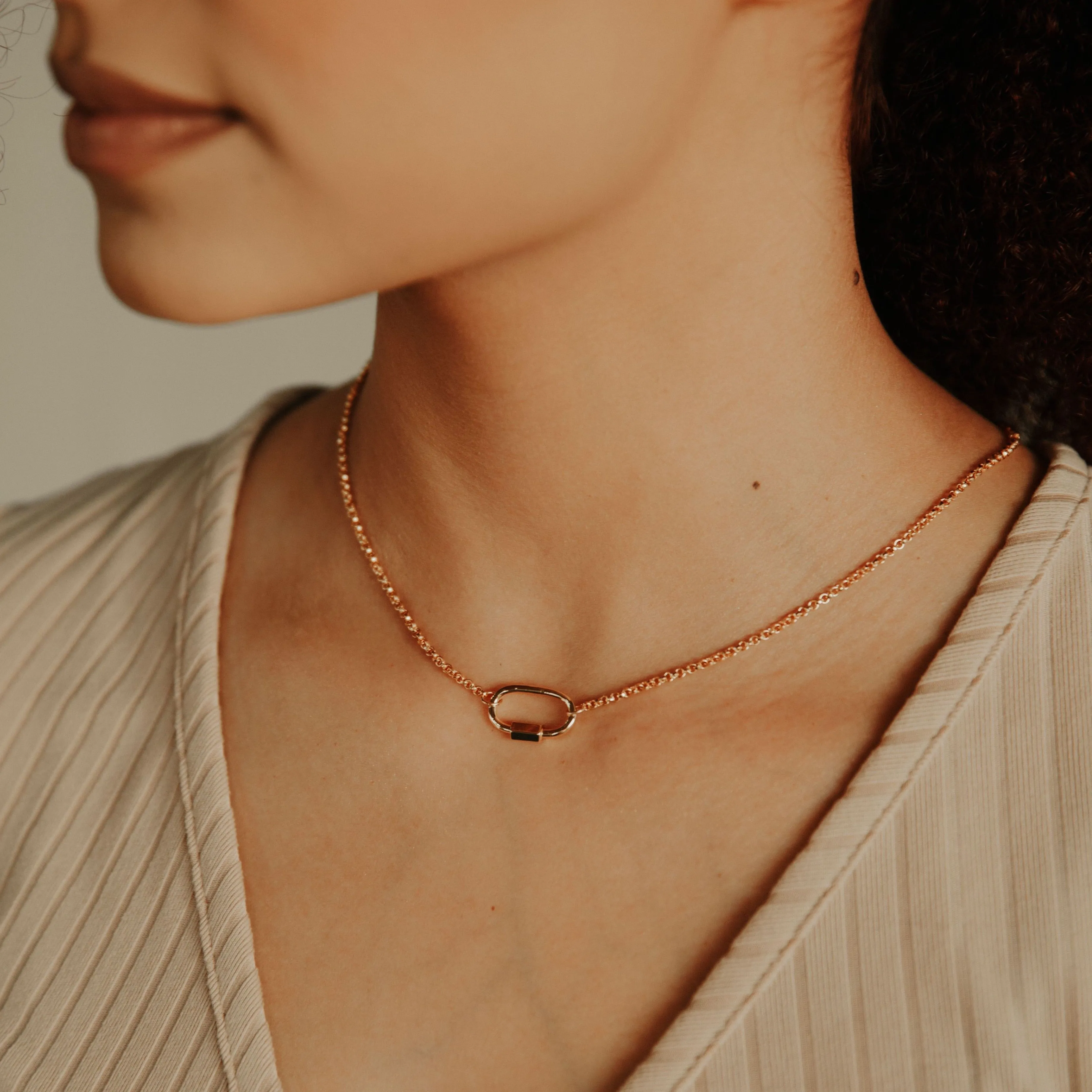 Rolo Chain Carabiner Necklace