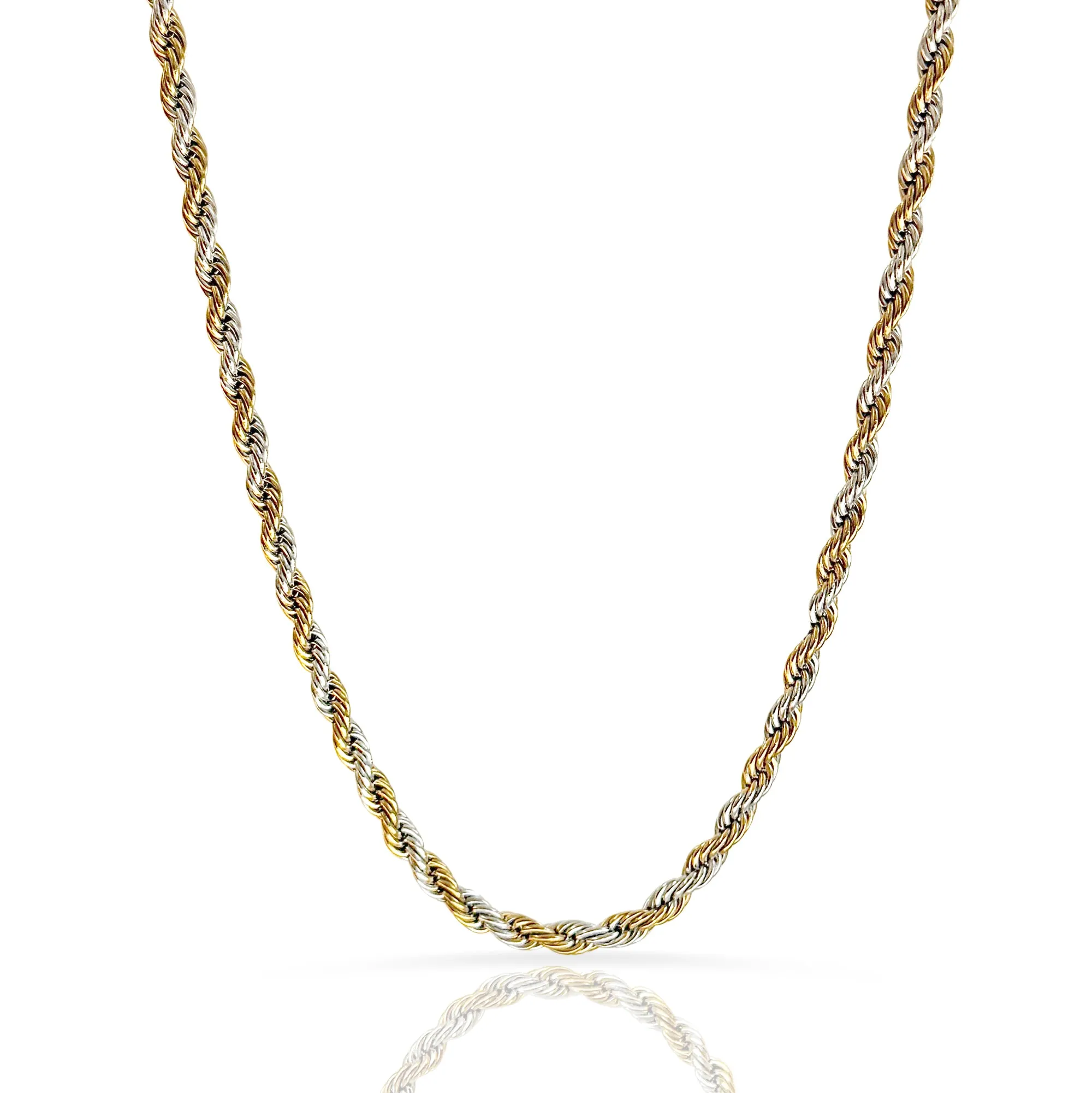 RONNIE TWO TONED ROPE CHAIN NECKLACE