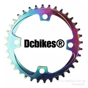 Round 32T/34T/36T/38T Oil Slick 104BCD Round Rainbow Narrow Wide Single Speed Chain Ring