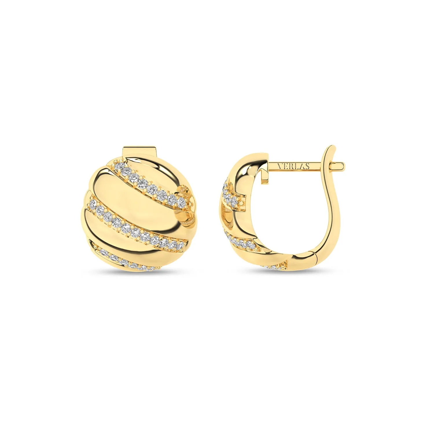 Round Statement Huggie Hoops