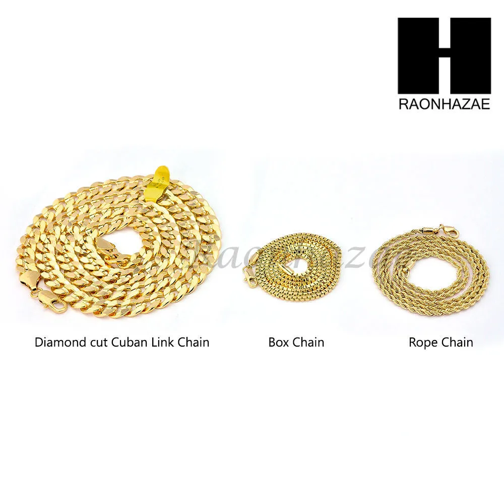 RUBY SILVER LION DIAMOND CUT 30" CUBAN LINK BOX ROPE NECKLACE SC048G
