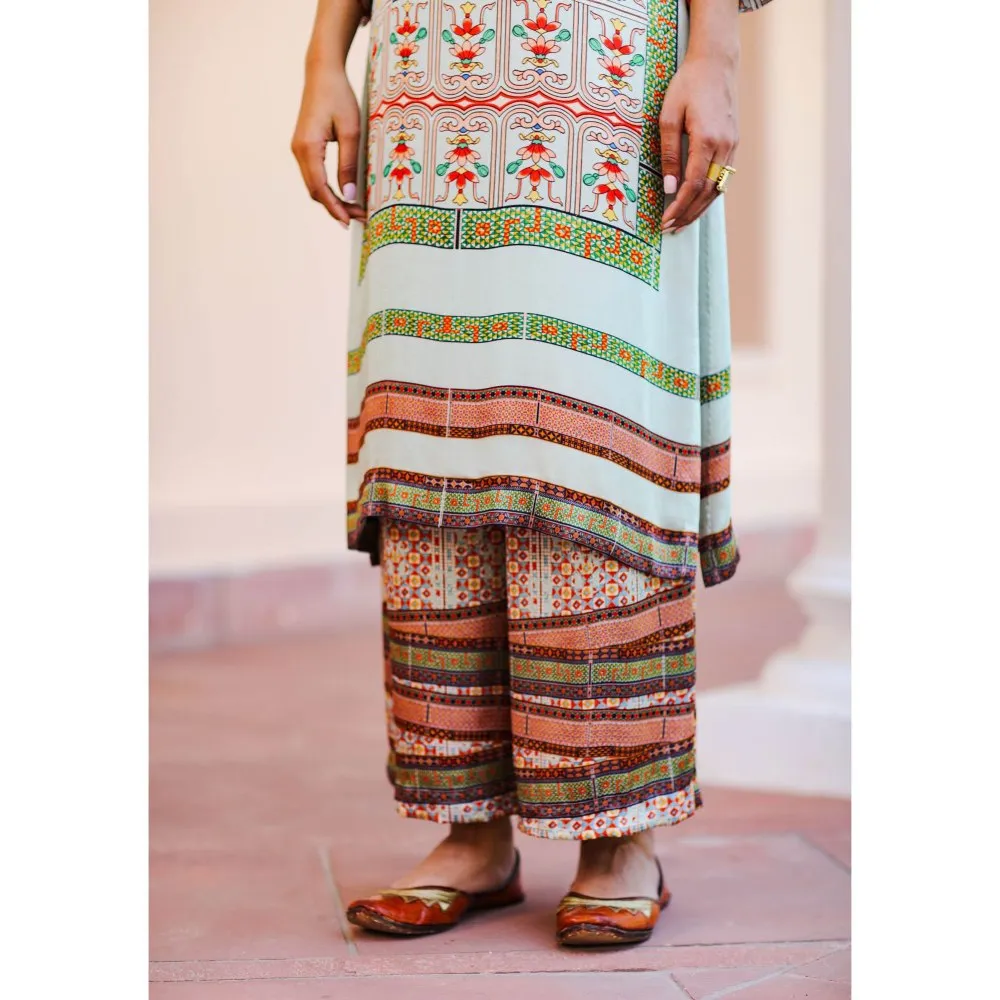 Sage Saga Kurbat Multi-Color Palazzo (Set of 2)