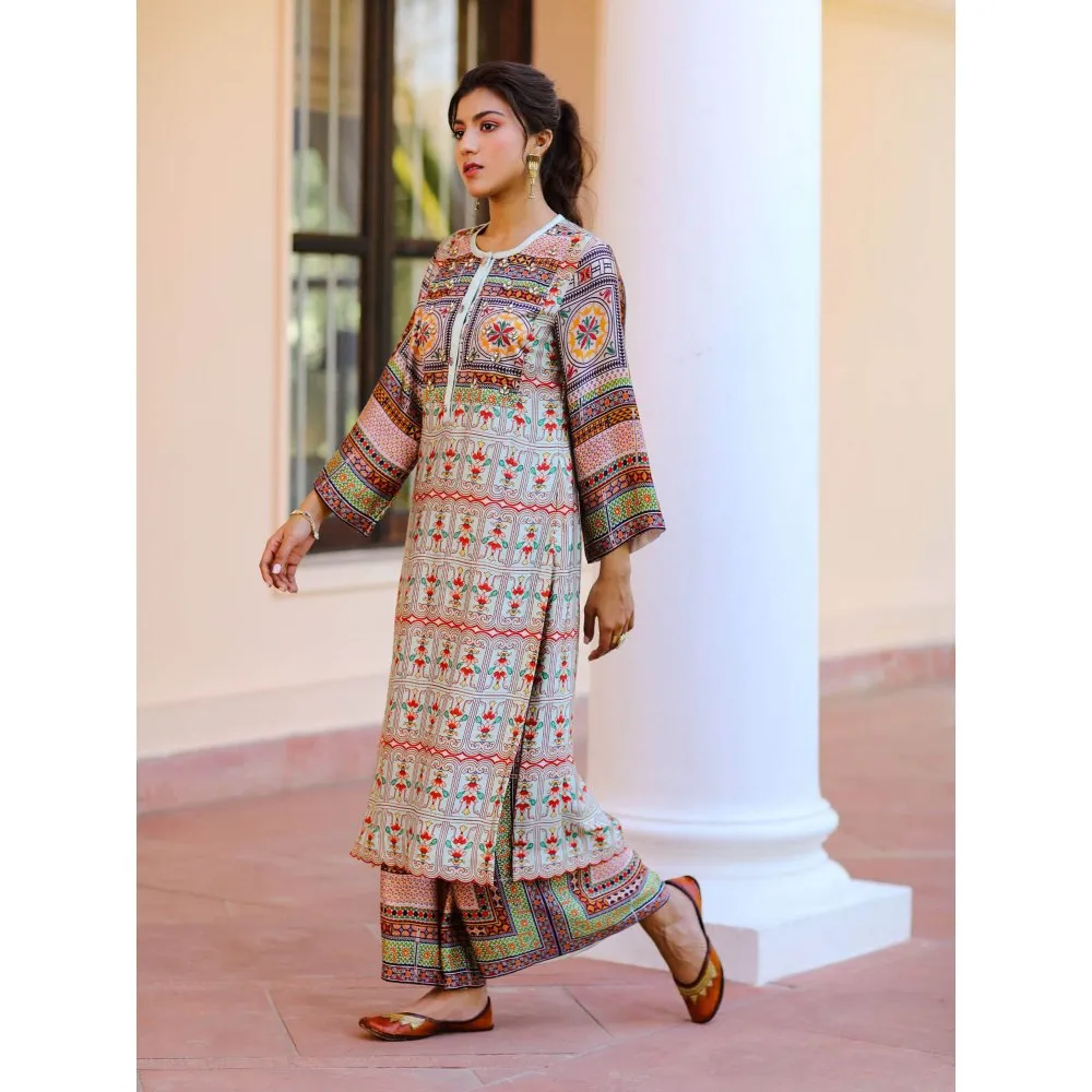 Sage Saga Kusum Beige Color Kurta