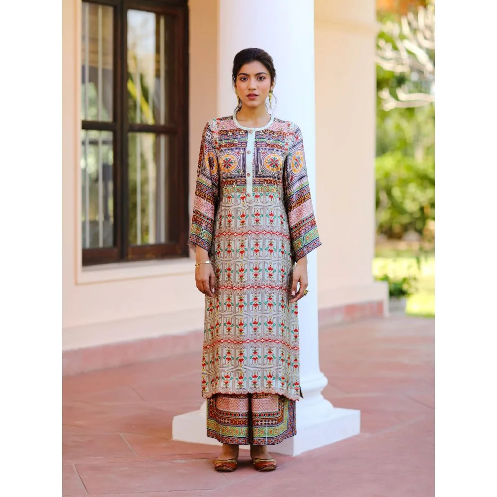 Sage Saga Kusum Beige Color Kurta