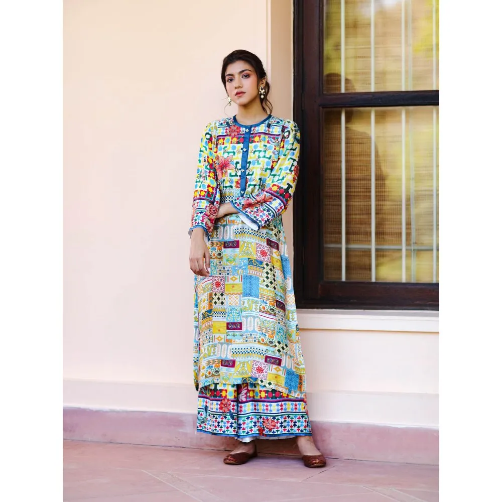 Sage Saga Kusum Blue Color Kurta