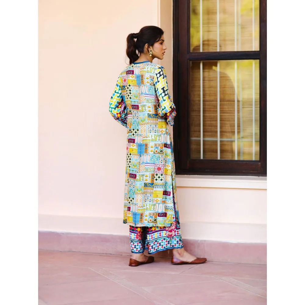 Sage Saga Kusum Blue Color Kurta