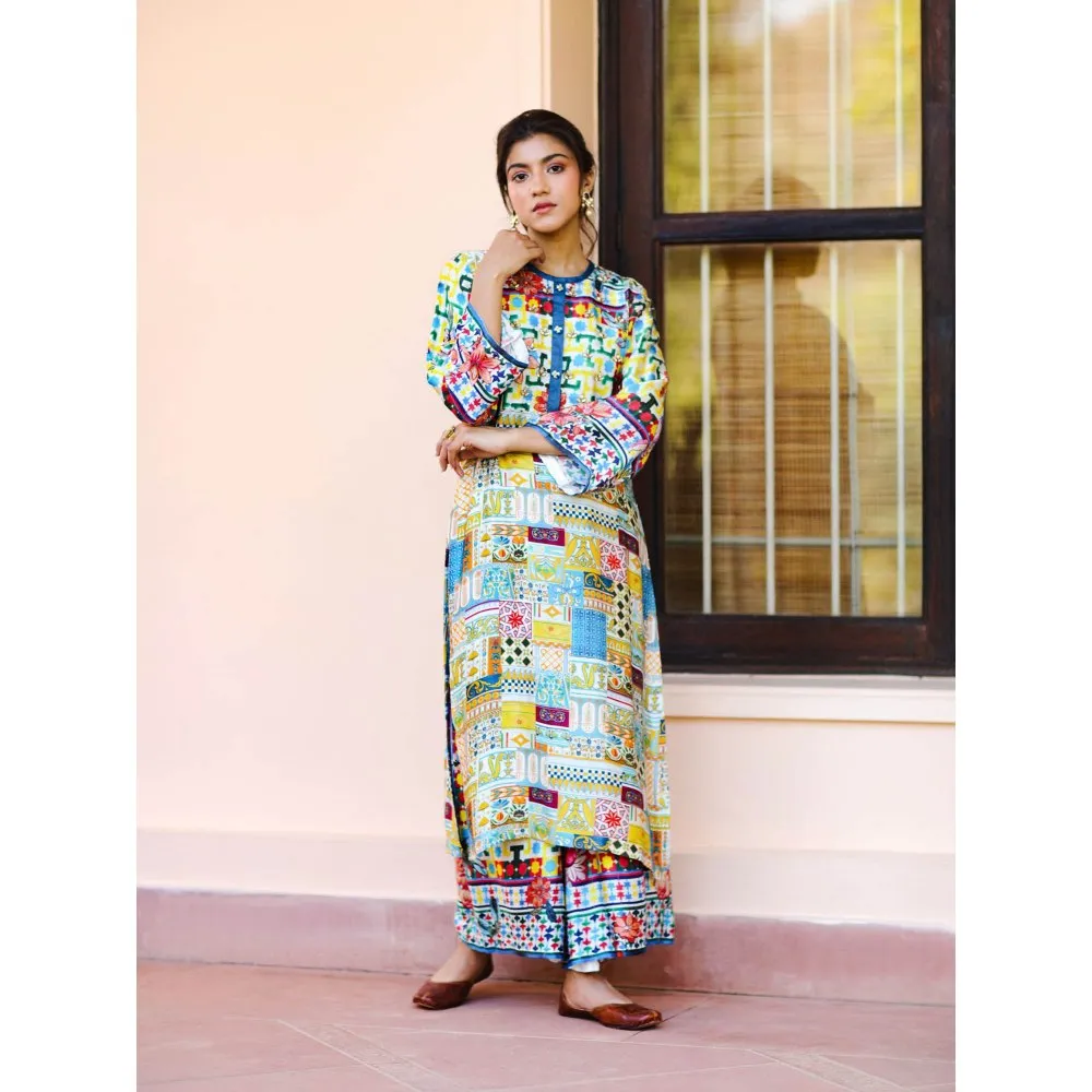 Sage Saga Kusum Blue Color Kurta