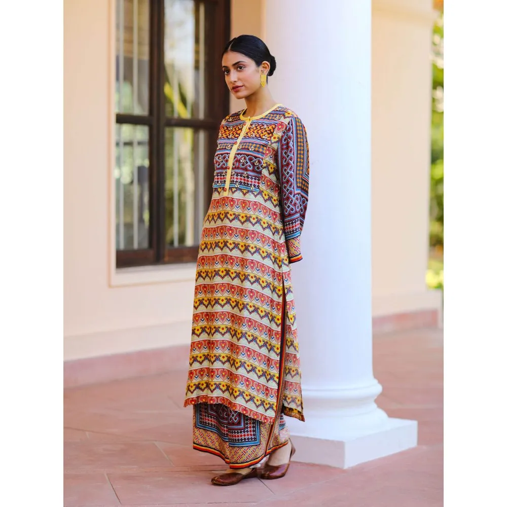 Sage Saga Kusum Yellow Color Kurta