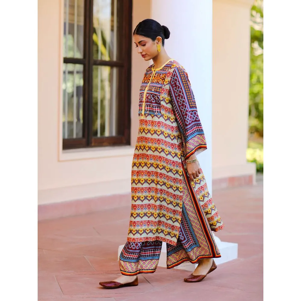 Sage Saga Kusum Yellow Color Kurta