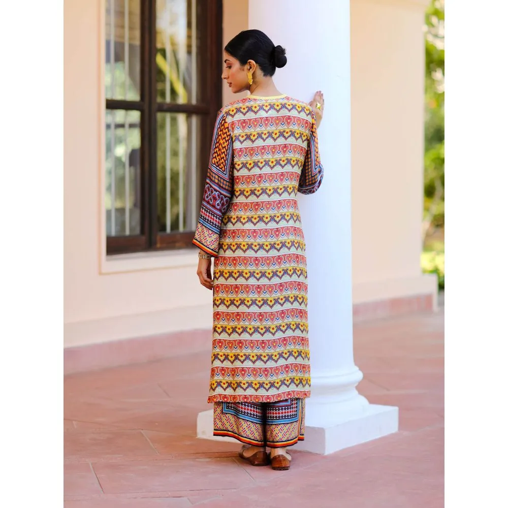 Sage Saga Kusum Yellow Color Kurta