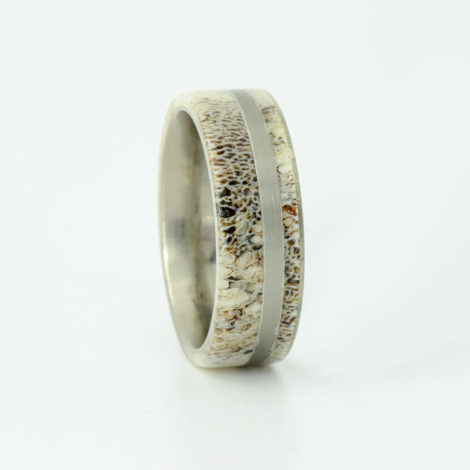 SALE RING -  Titanium & Antler - Size 11