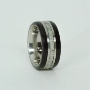 SALE RING -  Titanium, Blackwood, Antler - Size 4