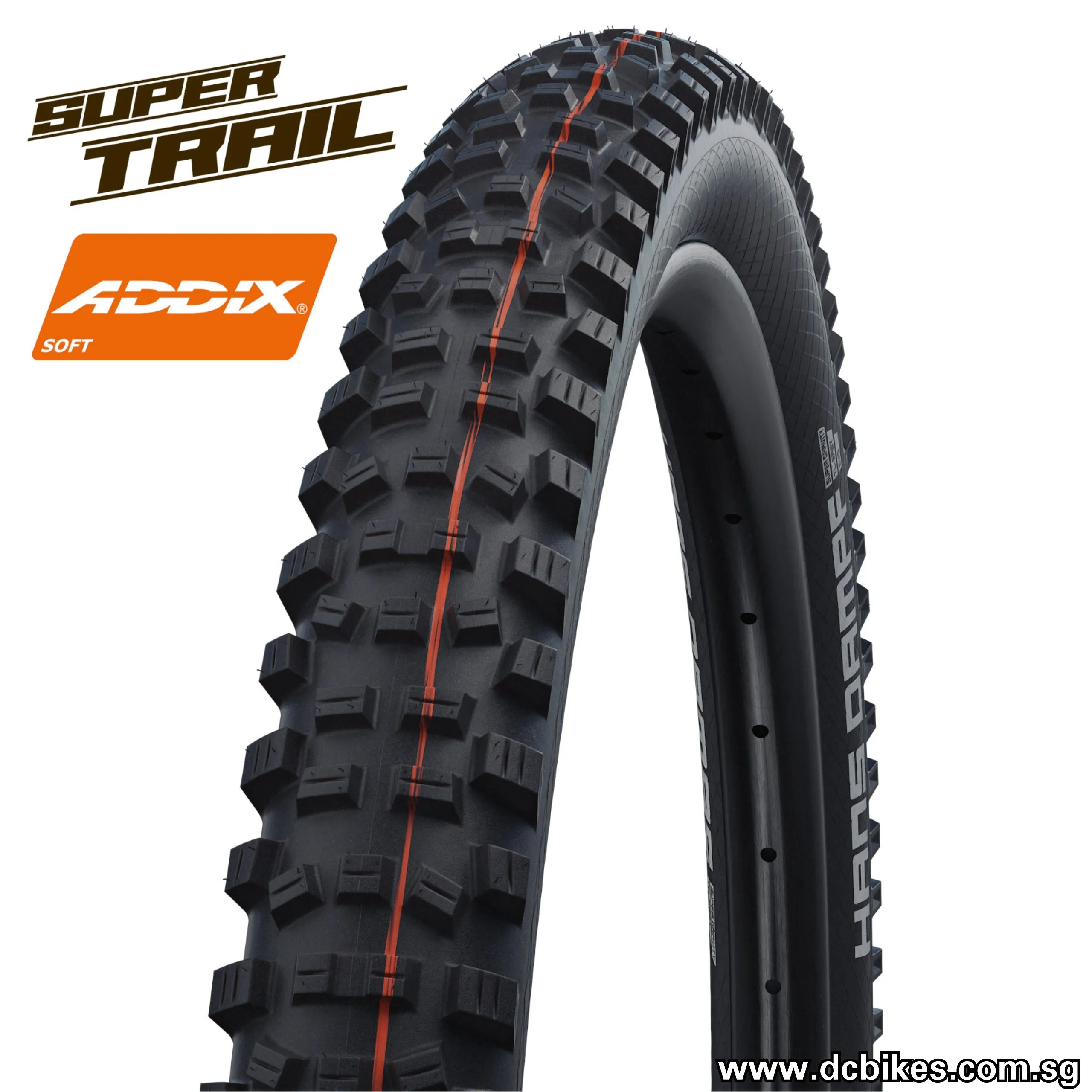 Schwalbe 29 X 2.35 Hans Dampf Addix Evo Super Gravity Folding Tubeless Ready Tyres (1 Tire)
