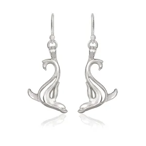 Sea Lion Earrings Sterling Silver- Sea Lion Drop Earrings for Girls, Sea Lion Dangle Earrings Sterling Silver, Beachy Earrings