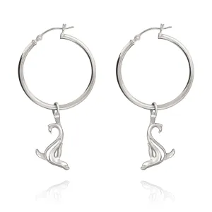 Sea Lion Hoop Earrings Sterling Silver- Sea Lion Drop Earrings for Girls, Sea Lion Dangle Earrings Sterling Silver, Beachy Earrings