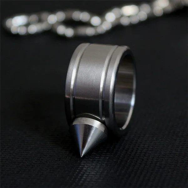 Self-defense Ring Shocker Product Survival Ring Tool Pocket Women Self Defense Ring Stainless Steel Spike   Chaining