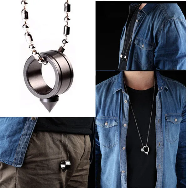 Self-defense Ring Shocker Product Survival Ring Tool Pocket Women Self Defense Ring Stainless Steel Spike   Chaining