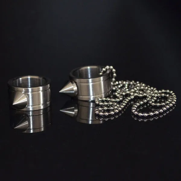 Self-defense Ring Shocker Product Survival Ring Tool Pocket Women Self Defense Ring Stainless Steel Spike   Chaining