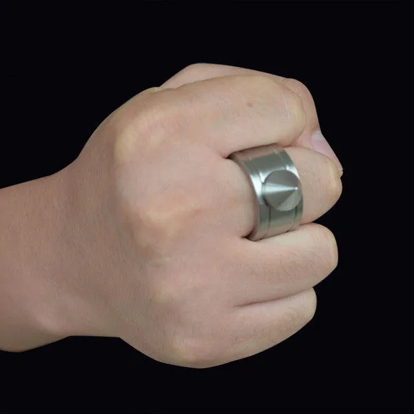 Self-defense Ring Shocker Product Survival Ring Tool Pocket Women Self Defense Ring Stainless Steel Spike   Chaining