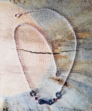Short Upcycled Bicycle Chain Necklace with Vintage Swarovski Crystals