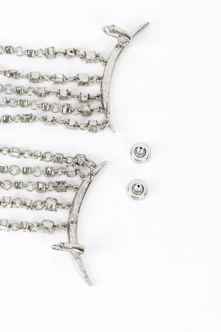 Silver Crescent Moon & Falling Stars Earrings