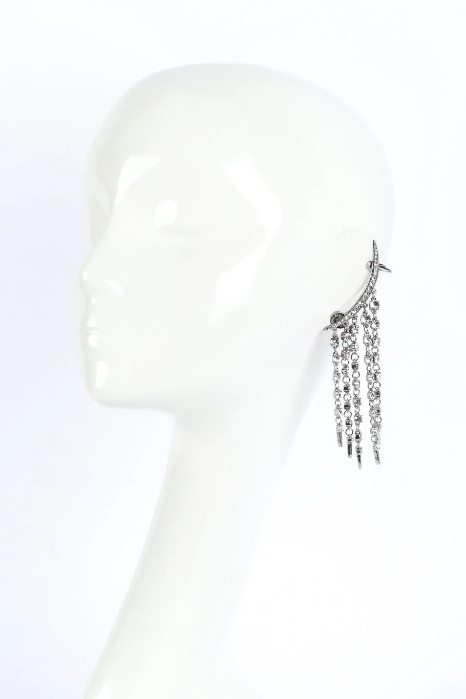 Silver Crescent Moon & Falling Stars Earrings