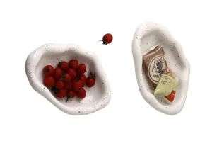 Silver Martini European-Style Tray Jewellery Ring Bracelets Dish Tray Organizer Holder Porcelain Serving Tray Food Plate (White-2)