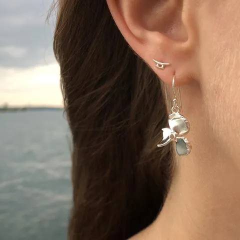 Silver Shoalfinder Propeller Earrings