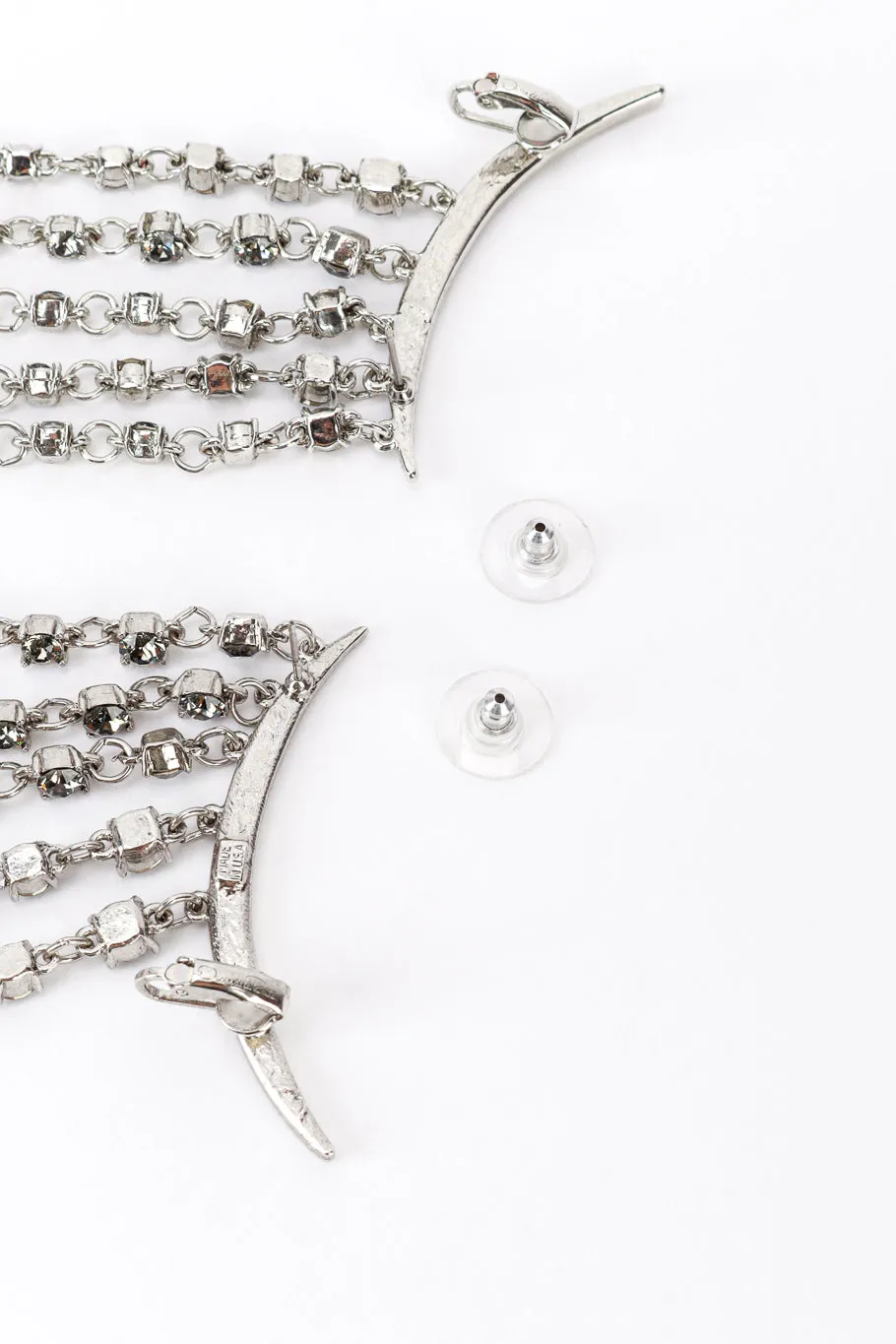Smokey Crescent Moon & Falling Stars Earrings