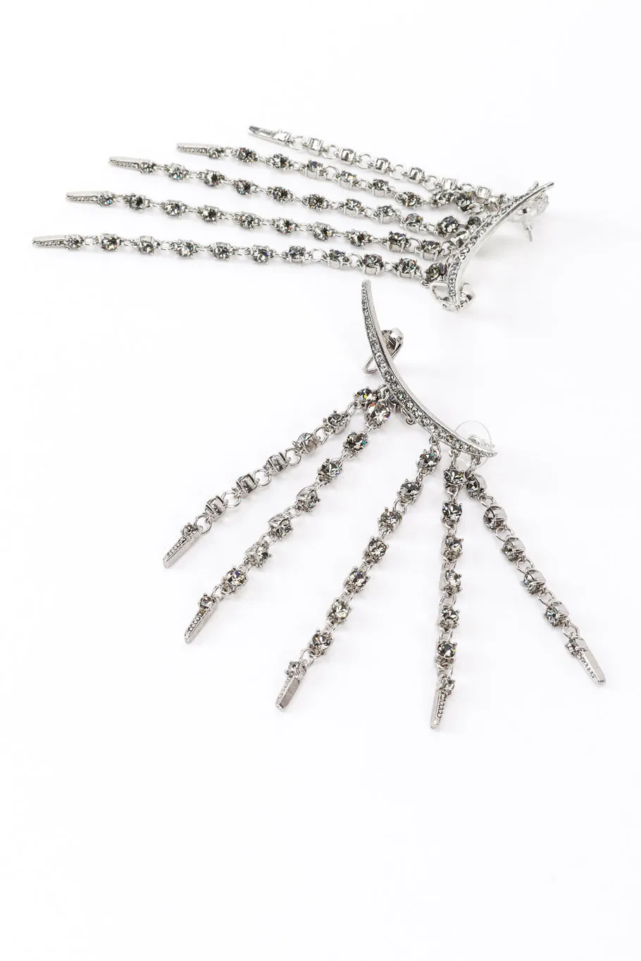 Smokey Crescent Moon & Falling Stars Earrings