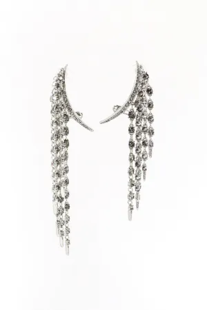Smokey Crescent Moon & Falling Stars Earrings