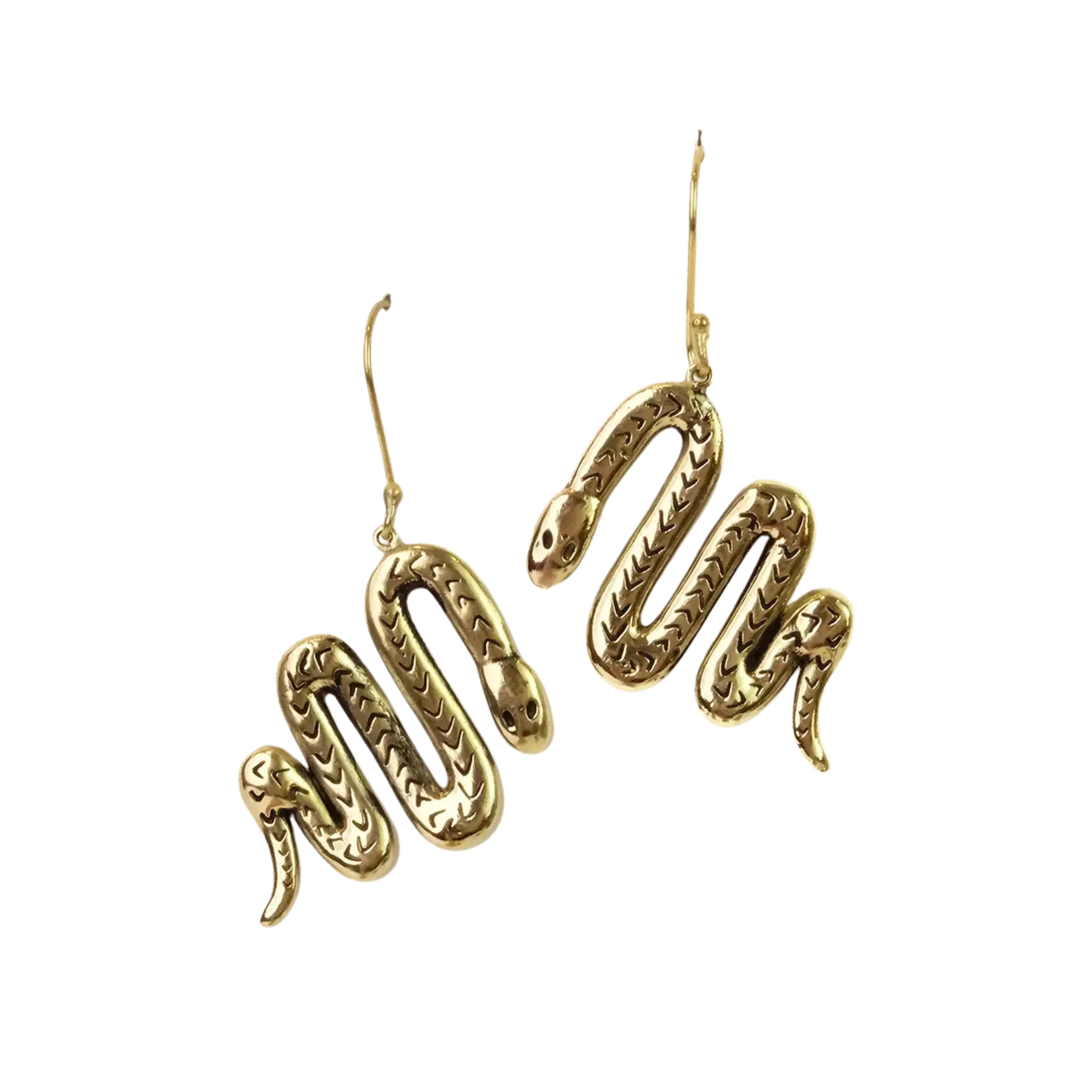 Snake Brass Earrings