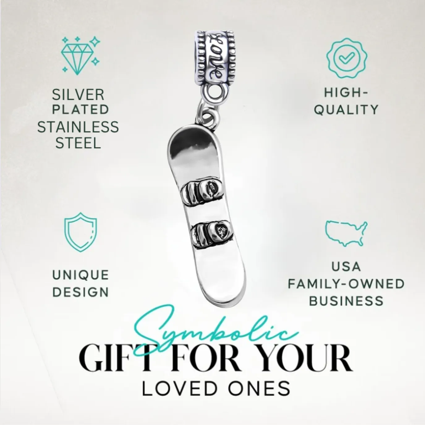 Snowboard Charm Bead - Pick Style