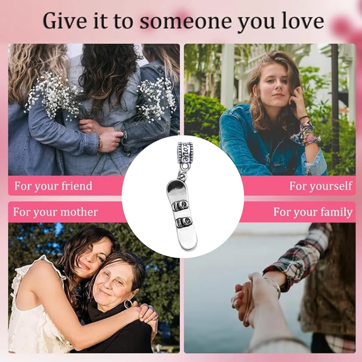 Snowboard Charm Bead - Pick Style