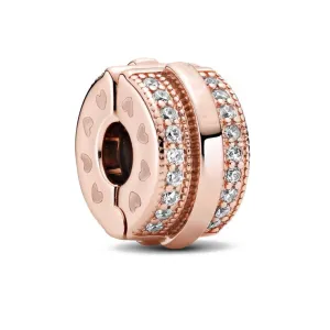 Sparkling Pavé Lines & Logo Clip Charm