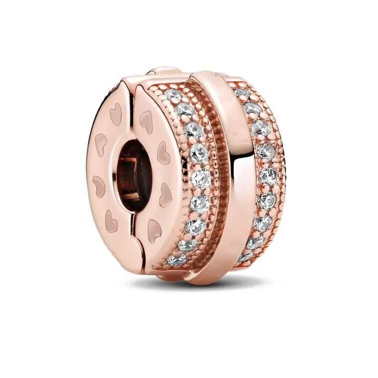 Sparkling Pavé Lines & Logo Clip Charm