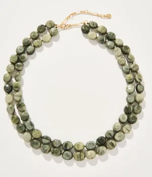 Spartina 449 The Bluff Necklace 18" Silver Leaf Jasper