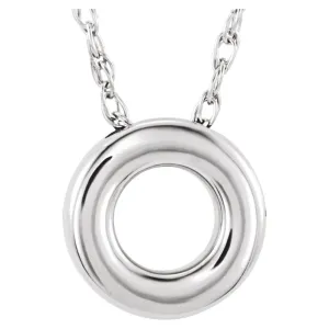 Sterling Silver 10mm Circle 18" Necklace
